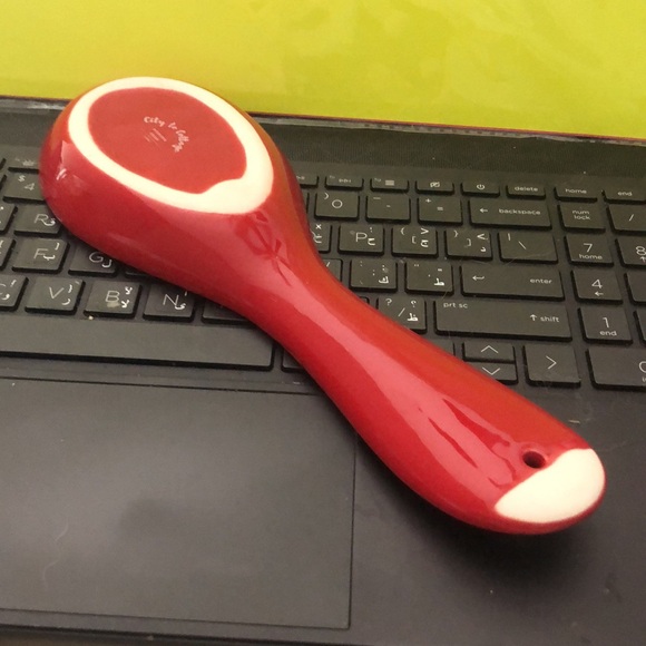 City to cottage Red & White Spoon Holder - Picture 5 of 6